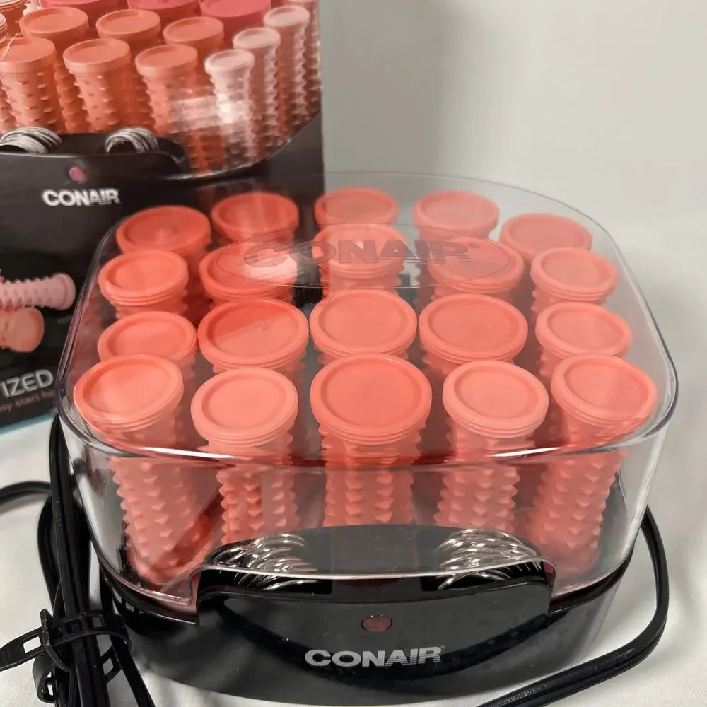 Conair Curls & Waves Multi-Sized Hot Rollers Assorted Easy Grip no small rollers
